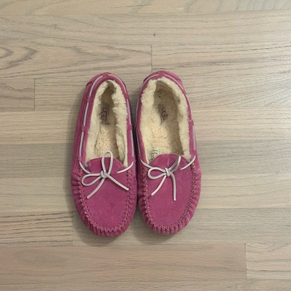 UGG Women's Pink Moccasin Slippers - Picture 2 of 5